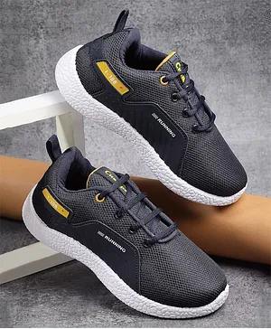 CHamps SHOES Mesh Detailed Sport Shoes - Navy Blue & Mustard Yellow