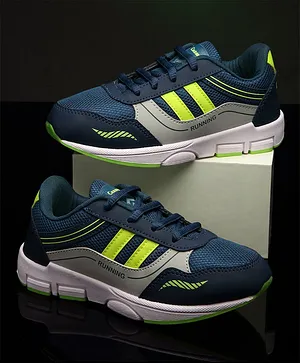 CHamps SHOES Colour Blocked & Mesh Detailed Sport Shoes - Teal Blue & Parrot Green