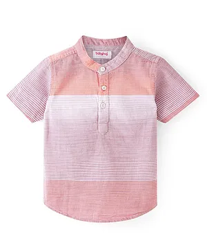 Babyhug Cotton Woven Half Sleeves Striped Kurta Shirt - Multicolor