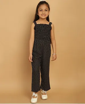 Mini & Ming Sleeveless Polka Dots Printed Jumpsuit - Black
