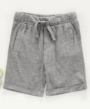 Fox Baby Knee Length Shorts with Drawstring - Dark Grey