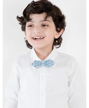 Little Hip Boutique Checkered Bow Tie - Sky Blue