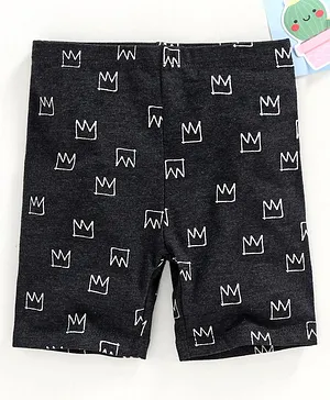 Fox Baby Shorts Crown Print - Black