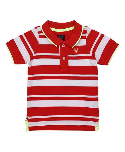 Allen Solly Junior Half Sleeves Tee Stripes - Red