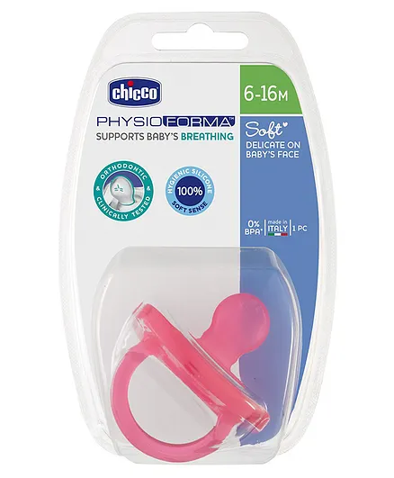 Chicco Physio Soft Silicone Orthodontic Soother Pink - 1 Piece