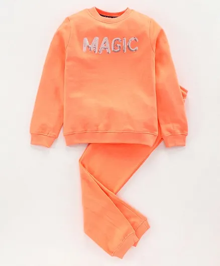 Pine Kids Full Sleeves Sweatshirt & Pajama - Orange