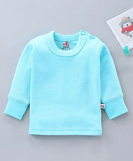 Mom's pet Side Open Neck Full Sleeves Tee - Blue