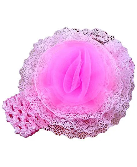 Akinos Kids Flower Knitted Crochet Headband - Light Pink