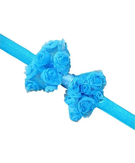 Akinos Kids Floral Bow Headband - Blue