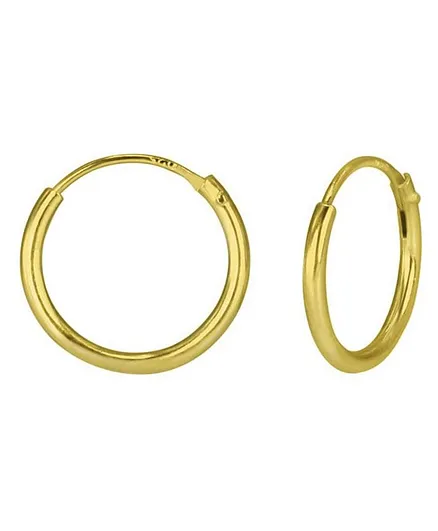 Aww So Cute 925 - 92.5 Sterling Silver Hoop Earrings - Gold