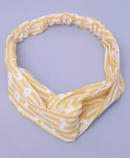 TMW Kids Sunflower Printed Top Knotted Headband - Yellow