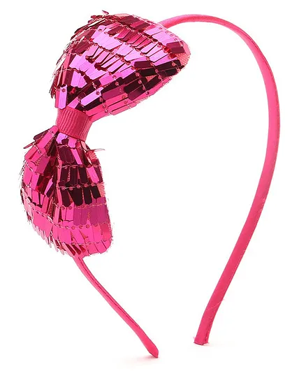 TMW Kids Big Bow Sequin Detailing Hair Band - Pink