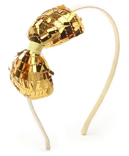 TMW Kids Big Bow Sequin Detailing Hair Band - Gold
