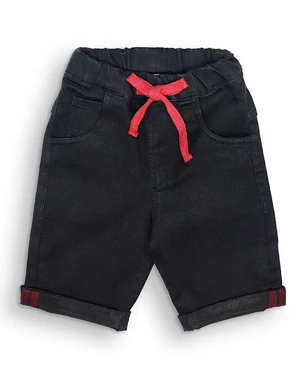 Little Carrot Solid Denim Shorts - Black