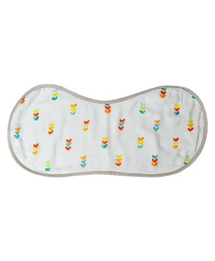 Tiny Giggles 100% Organic Cotton Burp Cloth - White