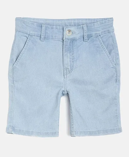 Cherry Crumble by Nitt Hyman Denim Carousel Shorts - Sky Blue