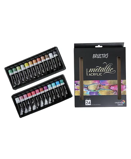 Brustro Artists Metallic Acrylic Set of 24 Multicolour - 12 ml each
