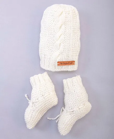 The Original Knit Handmade Cap & Socks - Off White