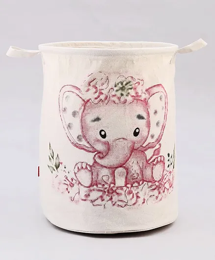 Babyhug Laundry Bag Elephant Printed - Pink