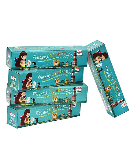 Cocomoco Kids Giant Colouring Roll Pack Of 5 - Multicolour