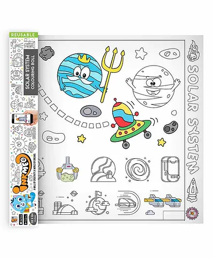 Inkmeo Solar System Giant Reusable Colouring Poster - White