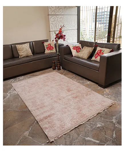 Enfance MicroFiber Solid Print Carpet - Peach
