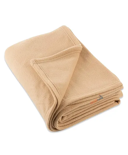 BSB Home Polo Plain All Season Polar Fleece Double Panipat Famous Warm Winter Blanket - Beige