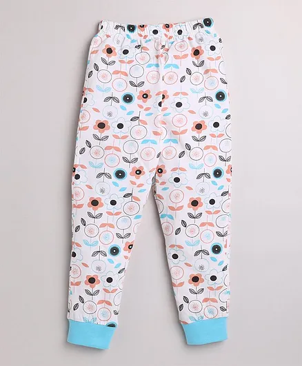 DEAR TO DAD Floral Print Lounge Pants - White