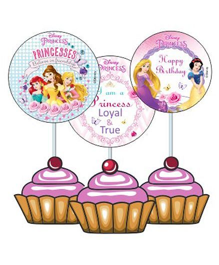 Disney princess Cupcake And Food Toppers - Pack of 10