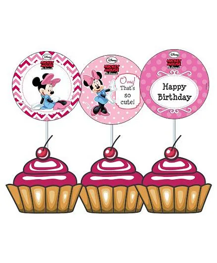 Disney Minnie Mouse Cupcake And Food Toppers - Pack of 10