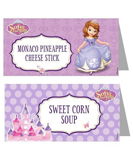 Disney Sofia The First Enchanted Garden Party Food Labels - Pack of 10