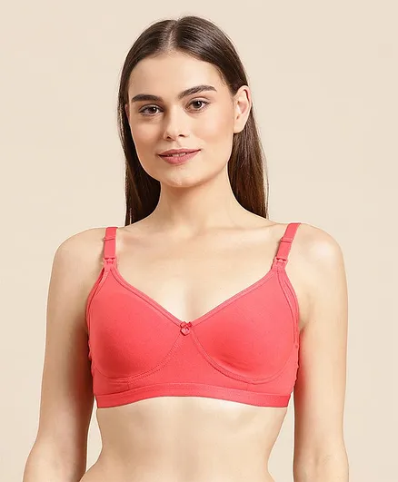 Bella Mama Moulded Cotton Lycra Bra - Coral