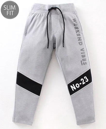 Ruff Full Length Lounge Pant Text Print - Grey