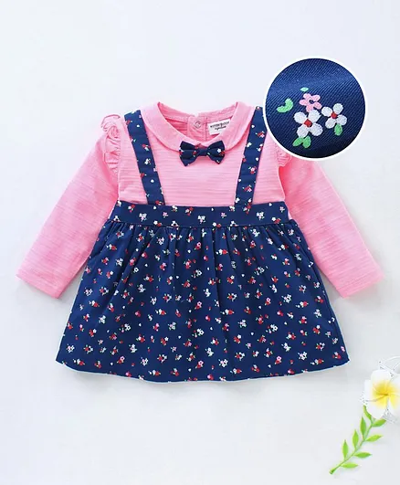 Wonderchild Full Sleeves All Over Floral Print Dress - Blue