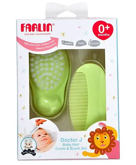 Farlin Comb And Brush Set - Green