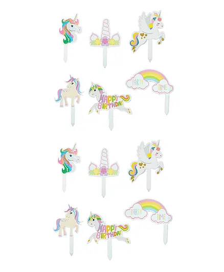 Crackles Unicorn Cake Topper Pack of 2 - 6 Pieces Each