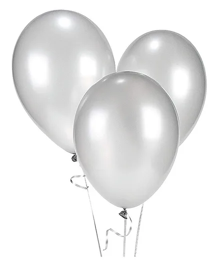Crackles Metallic Balloons Silver - Pack of 50