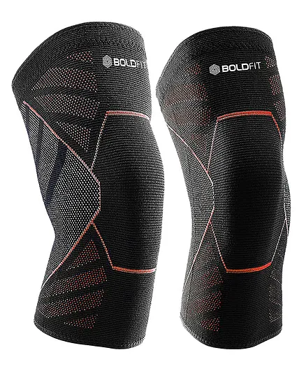 Boldfit Knee Support Extra Large Cap Pair - Black