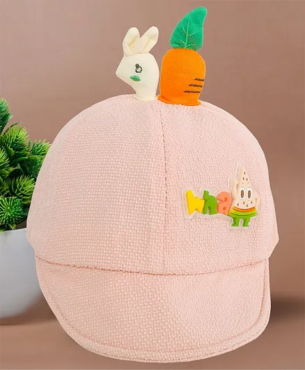 Baby Moo Hungry Bunny Detailing Cap - Baby Pink