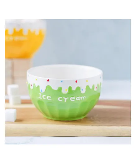 Nestasia 1 Piece Ceramic Strawberry Ice Cream Bowl Green - 480 ml