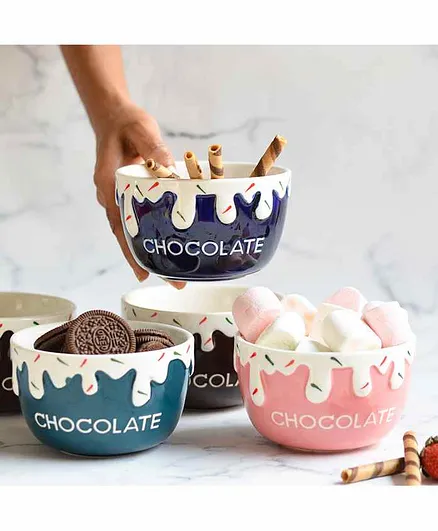Nestasia 1 Piece Ceramic Chocolate Side Bowl Blue - 480 ml