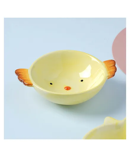 Nestasia 1 Ceramic Duck Shaped Bowl - Yellow Orange