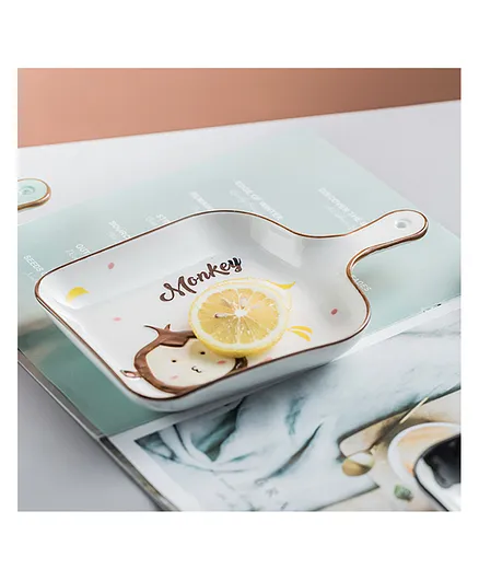 Nestasia 1 Piece Monkey Print Baking Plate Fiesta - Brown