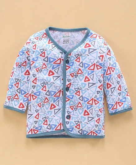 OHMS Full Sleeves Vest Multi Print - Blue