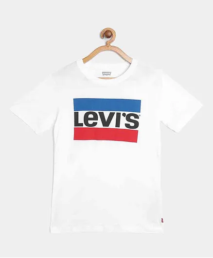 Levi's Batwing Logo Graphic Print Half Sleeves Tee - White