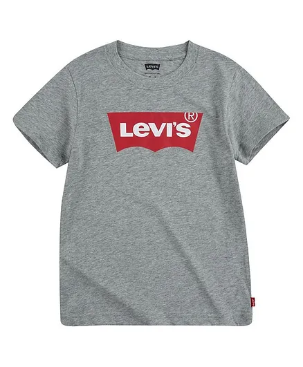 Levi's® Half Sleeves Logo Print Tee - Grey