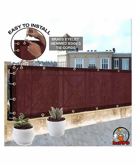 Hippo Balcony Net with Eyelets & Tie-Cords - Burgundy