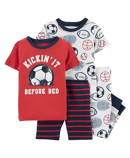 Carter's 4-Piece Soccer 100% Snug Fit Cotton PJs - Multicolor