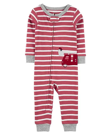 Carter's 1-Piece Firetruck 100% Snug Fit Cotton Footless PJs - Red