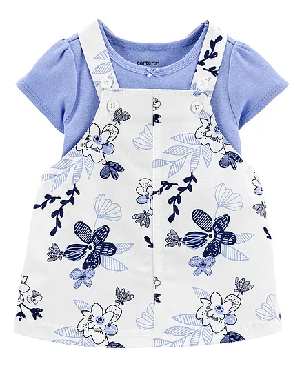 Carter's 2-Piece Bodysuit & Floral Skirtall Set - Blue